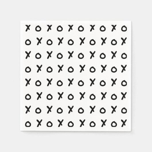 White & Black X O XO X&O's Trendy Niedlich Serviette (Vorderseite)