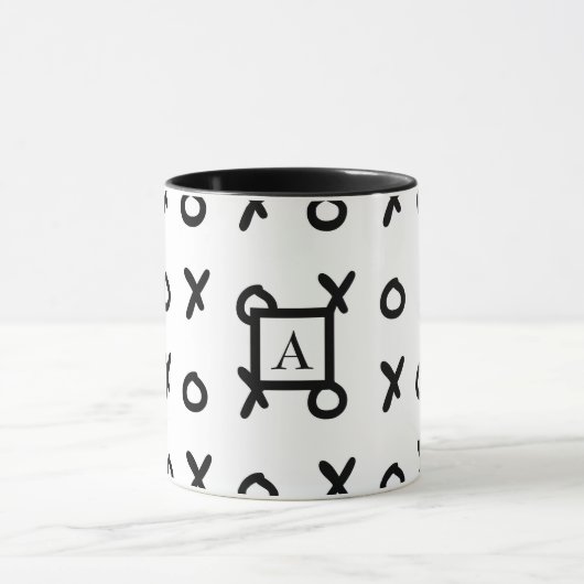 White & Black X O XO X&O's Trendy Niedlich Tasse (Zentrum)