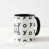 White & Black X O XO X&O's Trendy Niedlich Tasse (VorderseiteRechts)