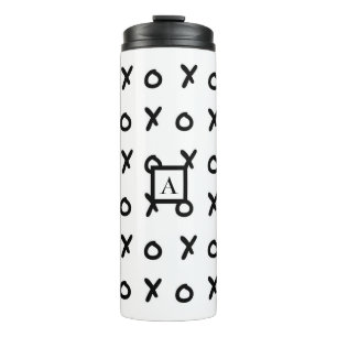 White & Black X O XO X&O's Trendy Niedlich Thermosbecher