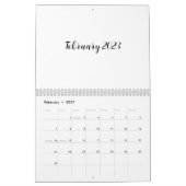 White Blank Calendar 2023 mit Skripttext Kalender (Feb 2027)