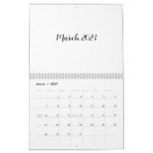 White Blank Calendar 2023 mit Skripttext Kalender (Mär 2027)