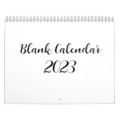 White Blank Calendar 2023 mit Skripttext Kalender (Titelbild)