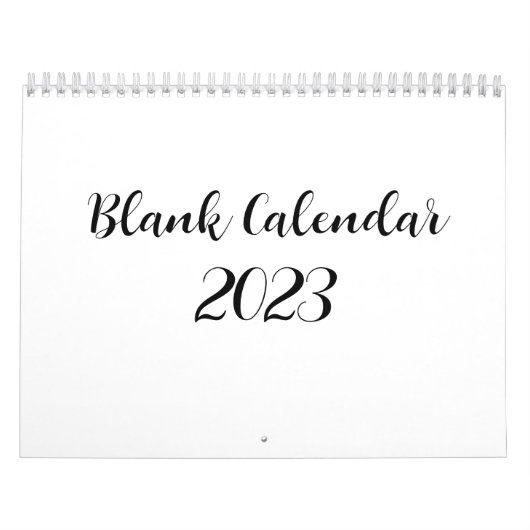 White Blank Calendar 2023 mit Skripttext Kalender (Titelbild)