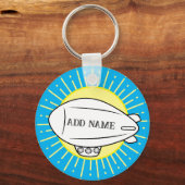 White Blimp Balloon Custom Schlüsselanhänger (Rückseite)