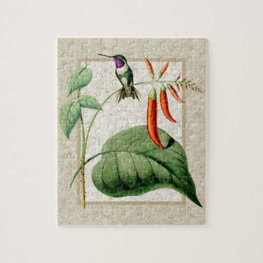 White Blog Wood Star Hummingbird Puzzle (Vertikal)