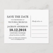 White Bloom Blue Floral WEDDING speichern Sie das Ankündigungspostkarte (Rückseite)