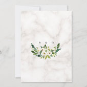 White Bloom Blume Marmorhandschrift Hochzeit Einladung (Rückseite)