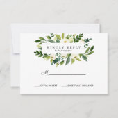 White Bloom Rahmen Hochzeitsreaktion UAWG RSVP Karte (Vorderseite)