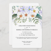 White Blooms Spanish Hochzeitseinladung Einladung (Vorne/Hinten)