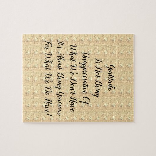 White Blossom Abstrakte Dankbarkeit Puzzle (Horizontal)