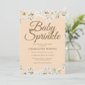 White Blossom Baby Sprinkle Gender Neutral Einladung (Stehend Vorderseite)