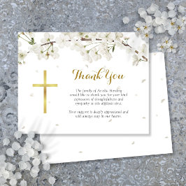 White Blossom Beerdigung Christlich Dankeskarte