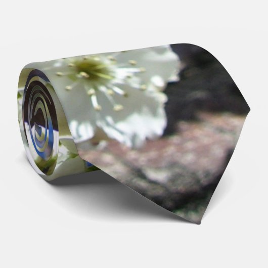 White Blossom Cluster Frühlingsblühende Birnbaum Krawatte (Gerollt)