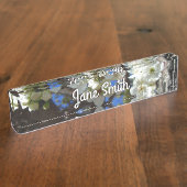 White Blossom Cluster Frühlingsblühende Birnbaum Namensplakette (Seite)