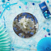 White Blossom Cluster Frühlingsblühende Birnbaum Pappteller (Party)