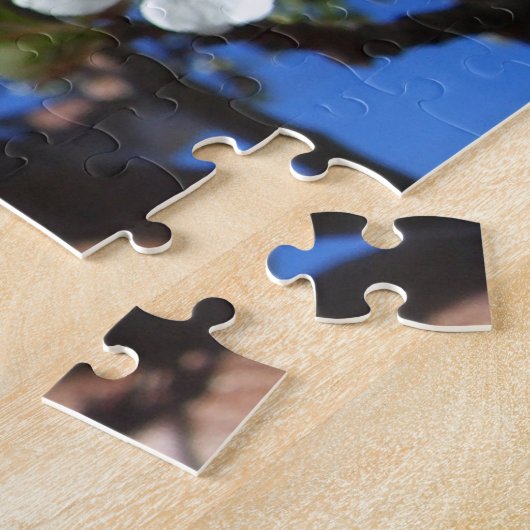 White Blossom Cluster Frühlingsblühende Birnbaum Puzzle (Seite)