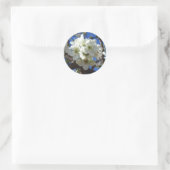 White Blossom Cluster Frühlingsblühende Birnbaum Runder Aufkleber (Tasche)