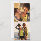 White Blossom Gold Script 2 Foto Hochzeit Einladung (Rückseite)