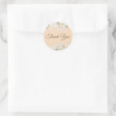 White Blossom Gold Script Vielen Dank Runder Aufkleber (Tasche)