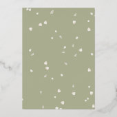 White Blossom Hochzeit Elegantes Script Gold Folieneinladung (Rückseite)