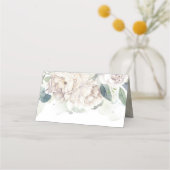 White Blossom Vintage Wedding Platzkarte (Rückseite)