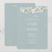 White Blossoms Religious Einladung (Vorne/Hinten)