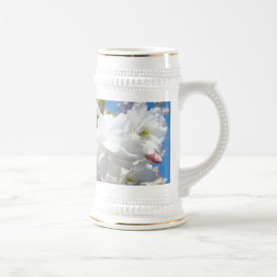 White Blossoms stein Frühjahrsgeschenk sträubt Bierglas