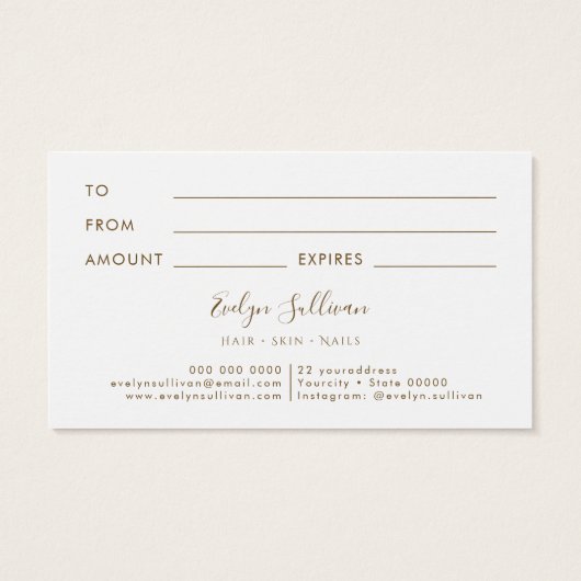 White Blue Agate Geschenkkarte (Rückseite)