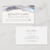 White Blue Agate Treuekarte Visitenkarte (Vorne/Hinten)