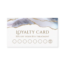 White Blue Agate Treuekarte