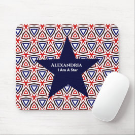 White Blue American Patriotic Modern Pattern Mousepad