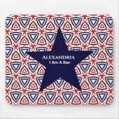 White Blue American Patriotic Modern Pattern Mousepad (Vorne)