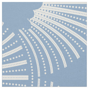 White & Blue Art-Deko Muster Stoff