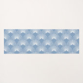 White & Blue Art-Deko Muster Yogamatte (Rückseite (Horizontal))