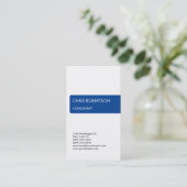 White Blue Attractive Charming Business Card Visitenkarte (Stehend Vorderseite)