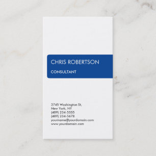 White Blue Attractive Charming Business Card Visitenkarte