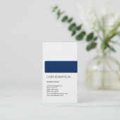 White Blue Attractive Charming Business Card Visitenkarte (Stehend Vorderseite)