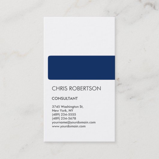 White Blue Attractive Charming Business Card Visitenkarte (Vorderseite)