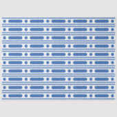 White Blue Bone Inlay Dots Border Decoupage Paper Seidenpapier (Vorderseite)