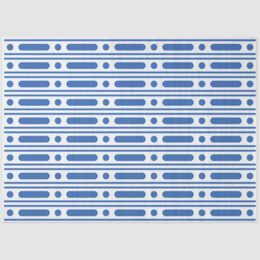 White Blue Bone Inlay Dots Border Decoupage Paper Seidenpapier (Vorderseite)