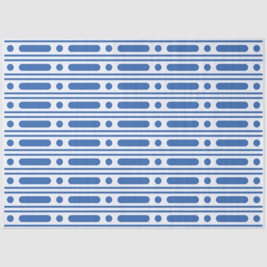 White Blue Bone Inlay Dots Border Decoupage Paper Seidenpapier (Vorderseite)