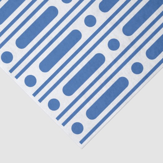 White Blue Bone Inlay Dots Border Decoupage Paper Seidenpapier (Detail)