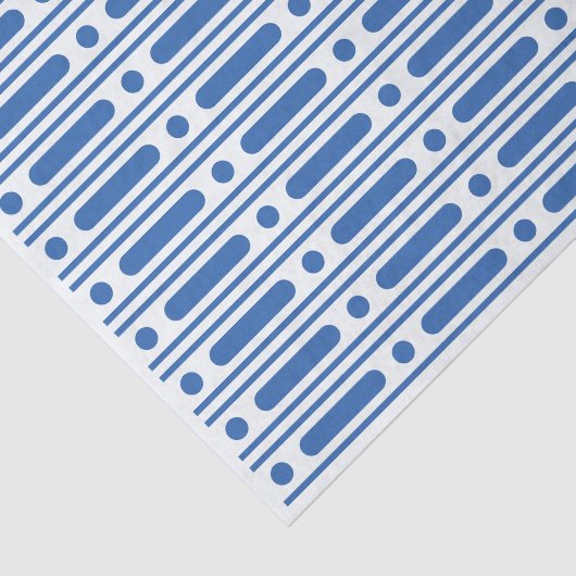 White Blue Bone Inlay Dots Border Decoupage Paper Seidenpapier (Ausschnitt)