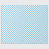 White & Blue Checkerboard Wrapping Paper Roll Geschenkpapier (Flach)
