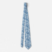 White Blue Christmas Snowflakes Neck Tie Krawatte (Rückseite)
