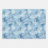 White Blue Christmas Winter Snowflakes Geschenkpapier Set (Vorderseite 3)