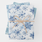 White Blue Christmas Winter Snowflakes Geschenkpapier Set (Beispiel)