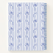 White Blue Coastal Chic Stripes Family Recipe Book Notizblock (Rückseite)