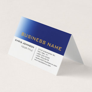 White Blue Contemporary Beruflich Business Card Visitenkarten